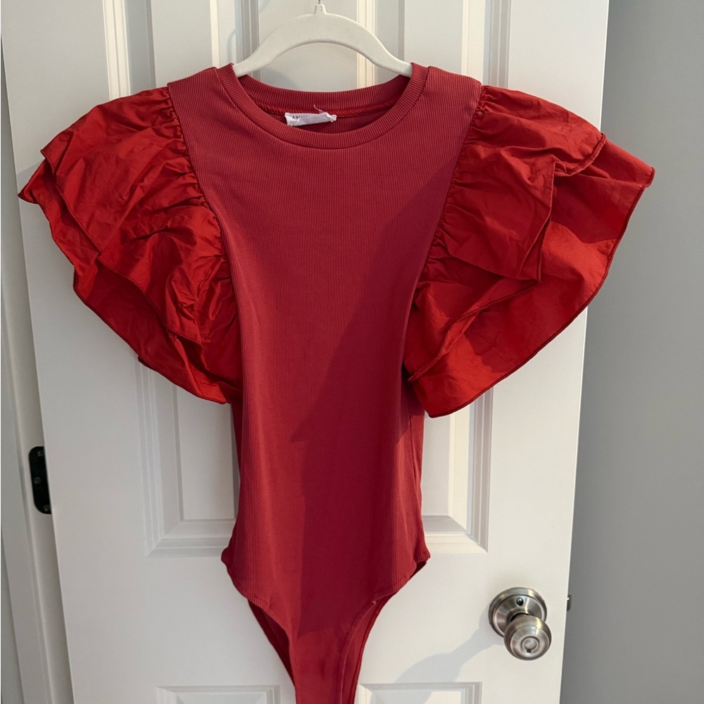 Annie Scarlet Ruffled Bodysuit
